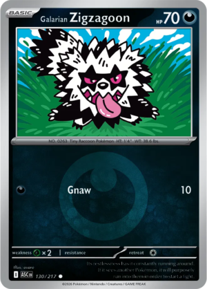 Pokémon TCG Galarian Zigzagoon – ASC 130 Common Energy Symbol Pattern – EN