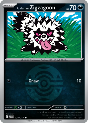 Pokémon TCG Galarian Zigzagoon – ASC 130 Common Dusk Ball Pattern – EN