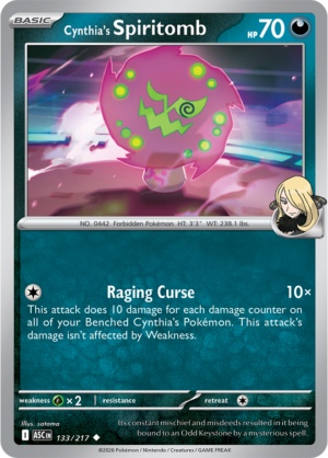 Pokémon TCG Cynthia's Spiritomb – ASC 133 Uncommon Regular – EN