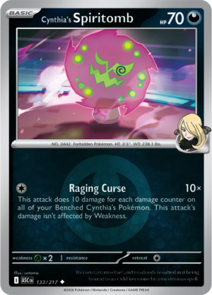 Pokémon TCG Cynthia's Spiritomb – ASC 133 Uncommon Energy Symbol Pattern – EN