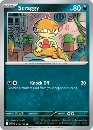 Pokémon TCG Scraggy – ASC 134 Common Regular – EN