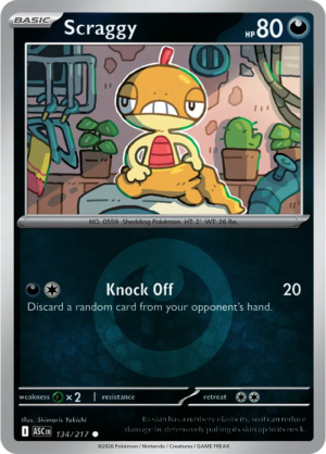 Pokémon TCG Scraggy – ASC 134 Common Energy Symbol Pattern – EN