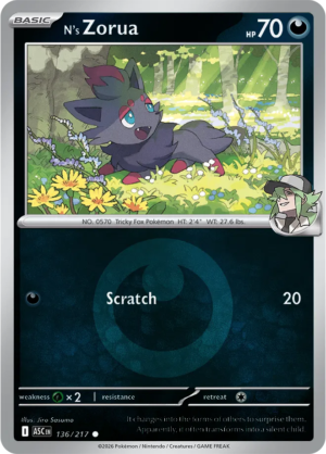 Pokémon TCG N's Zorua – ASC 136 Common Energy Symbol Pattern – EN