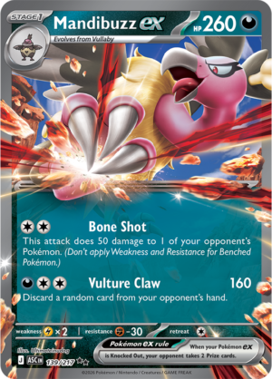 Pokémon TCG Mandibuzz ex – ASC 139 Double Rare Holofoil – EN