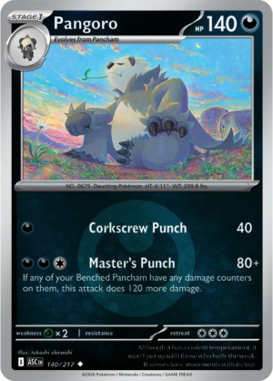 Pokémon TCG Pangoro – ASC 140 Uncommon Energy Symbol Pattern – EN