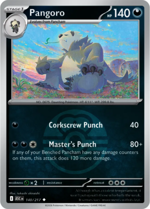 Pokémon TCG Pangoro – ASC 140 Uncommon Love Ball Pattern – EN
