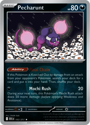 Pokémon TCG Pecharunt – ASC 143 Rare Energy Symbol Pattern – EN