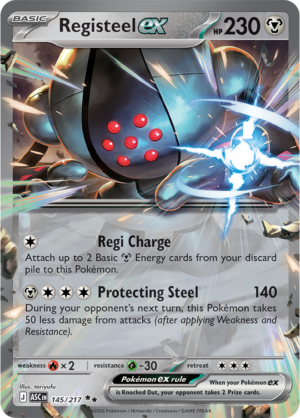 Pokémon TCG Registeel ex – ASC 145 Double Rare Holofoil – EN
