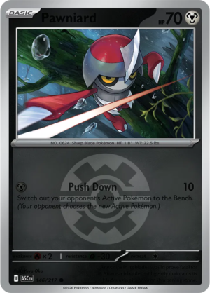 Pokémon TCG Pawniard – ASC 146 Common Quick Ball Pattern – EN