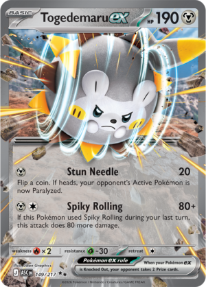 Pokémon TCG Togedemaru ex – ASC 149 Double Rare Holofoil – EN