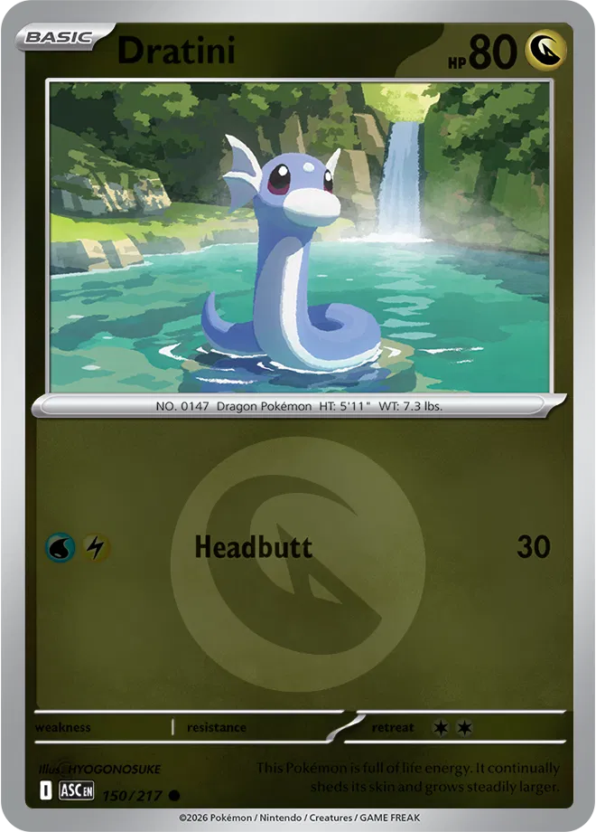 Pokémon TCG Dratini – ASC 150 Common Energy Symbol Pattern – EN