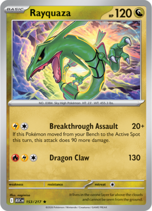 Pokémon TCG Rayquaza – ASC 153 Rare Holofoil – EN