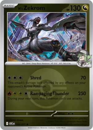 Pokémon TCG N's Zekrom – ASC 155 Rare Poké Ball Pattern – EN