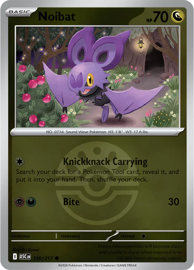 Pokémon TCG Noibat – ASC 156 Common Friend Ball Pattern – EN
