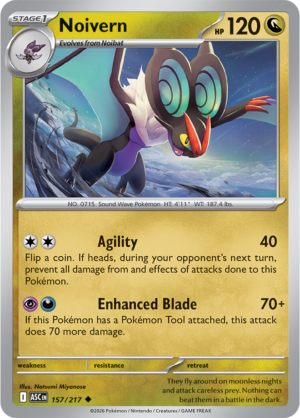 Pokémon TCG Noivern – ASC 157 Uncommon Regular – EN