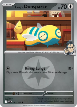 Pokémon TCG Larry's Dunsparce – ASC 163 Common Energy Symbol Pattern – EN
