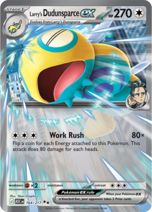 Pokémon TCG Larry's Dudunsparce ex – ASC 164 Double Rare Holofoil – EN