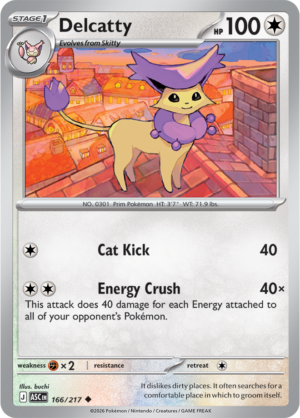 Pokémon TCG Delcatty – ASC 166 Uncommon Regular – EN