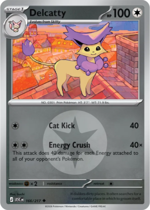 Pokémon TCG Delcatty – ASC 166 Uncommon Energy Symbol Pattern – EN