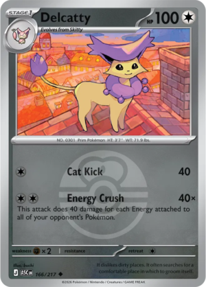 Pokémon TCG Delcatty – ASC 166 Uncommon Love Ball Pattern – EN