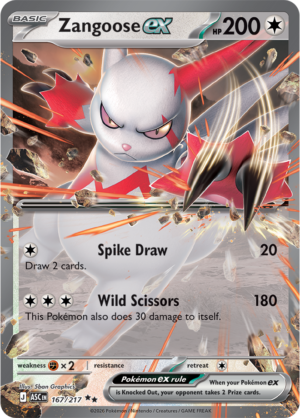 Pokémon TCG Zangoose ex – ASC 167 Double Rare Holofoil – EN