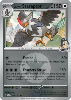 Pokémon TCG Larry's Staraptor – ASC 170 Rare Energy Symbol Pattern – EN