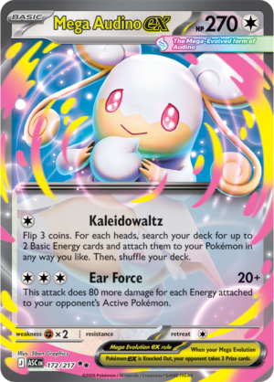 Pokémon TCG Mega Audino ex – ASC 172 Double Rare Holofoil – EN
