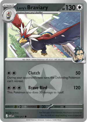 Pokémon TCG Larry's Braviary – ASC 174 Uncommon Energy Symbol Pattern – EN