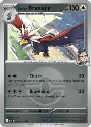 Pokémon TCG Larry's Braviary – ASC 174 Uncommon Poké Ball Pattern – EN
