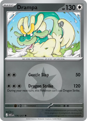 Pokémon TCG Drampa – ASC 176 Uncommon Energy Symbol Pattern – EN