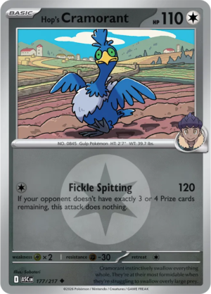 Pokémon TCG Hop's Cramorant – ASC 177 Uncommon Energy Symbol Pattern – EN