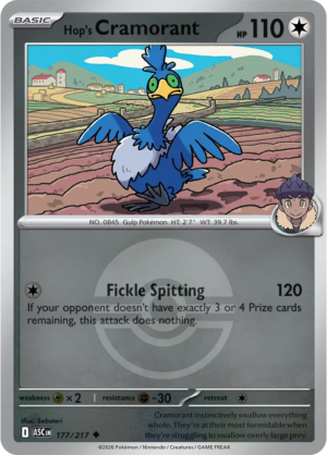 Pokémon TCG Hop's Cramorant – ASC 177 Uncommon Poké Ball Pattern – EN