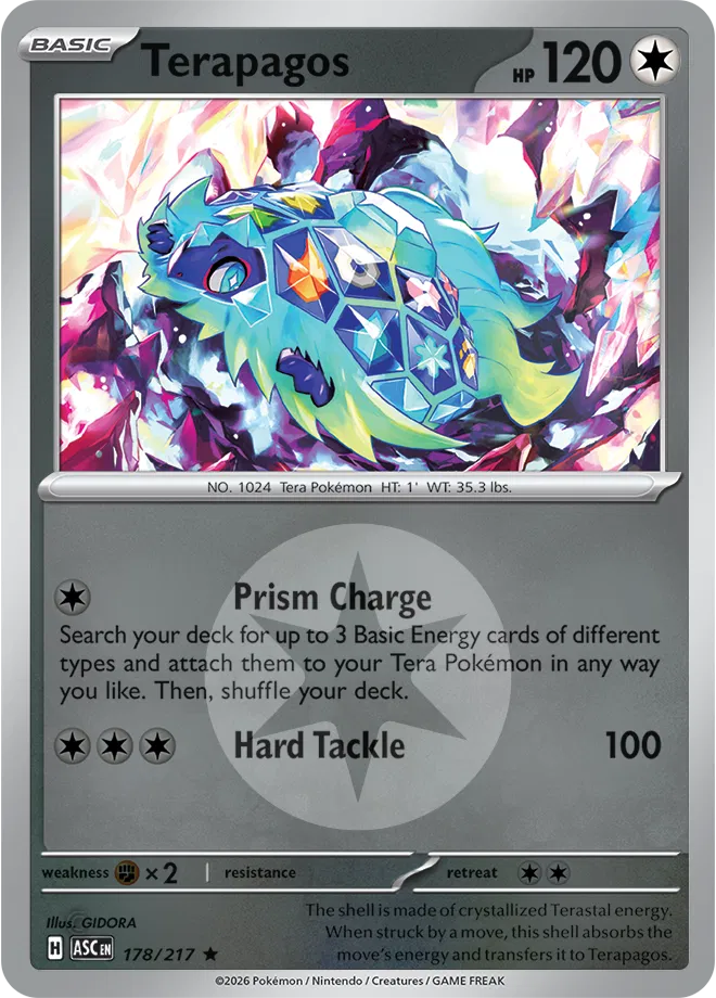 Pokémon TCG Terapagos – ASC 178 Rare Energy Symbol Pattern – EN