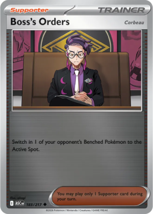 Pokémon TCG Boss's Orders [Corbeau] – ASC 183 Uncommon Reverse Holofoil – EN