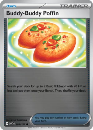 Pokémon TCG Buddy-Buddy Poffin – ASC 184 Common Reverse Holofoil – EN