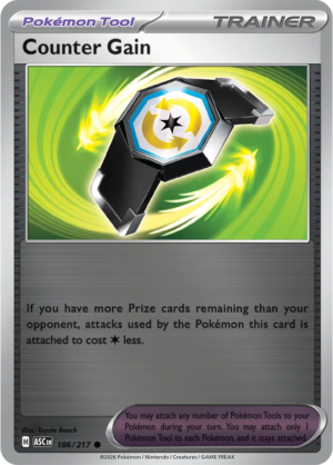 Pokémon TCG Counter Gain – ASC 186 Common Reverse Holofoil – EN