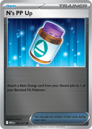 Pokémon TCG N's PP Up – ASC 195 Uncommon Reverse Holofoil – EN