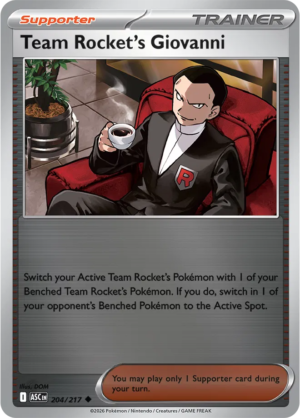 Pokémon TCG Team Rocket's Giovanni – ASC 204 Uncommon Reverse Holofoil – EN