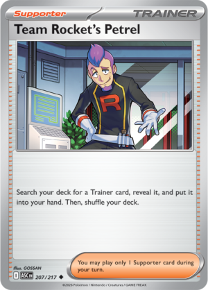 Pokémon TCG Team Rocket's Petrel – ASC 207 Uncommon Regular – EN