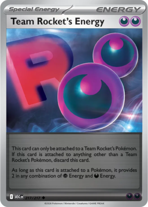 Pokémon TCG Team Rocket's Energy – ASC 217 Uncommon Reverse Holofoil – EN
