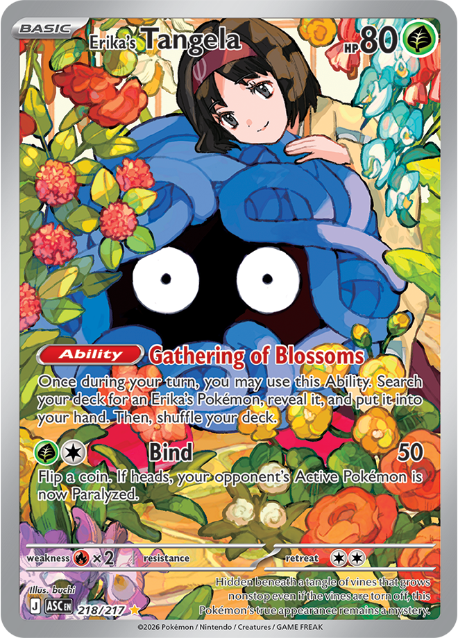 Pokémon TCG Erika's Tangela – ASC 218 Illustration Rare Holofoil – EN