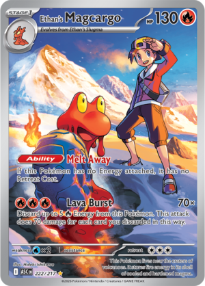 Pokémon TCG Ethan's Magcargo – ASC 222 Illustration Rare Holofoil – EN