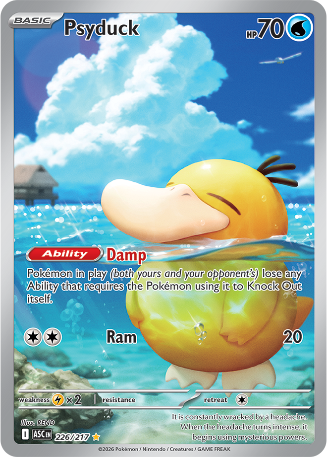 Pokémon TCG Psyduck – ASC 226 Illustration Rare Holofoil – EN
