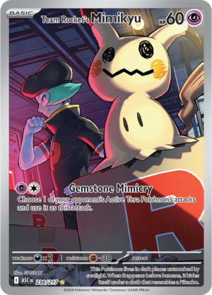Pokémon TCG Team Rocket's Mimikyu – ASC 238 Illustration Rare Holofoil – EN