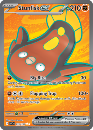 Pokémon TCG Stunfisk ex – ASC 252 Ultra Rare Holofoil – EN