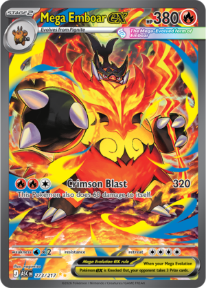 Pokémon TCG Mega Emboar ex – ASC 273 Special Illustration Rare Holofoil – EN