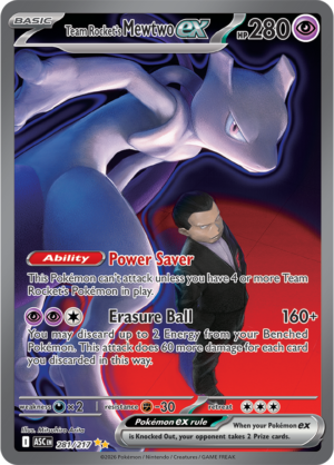 Pokémon TCG Team Rocket's Mewtwo ex – ASC 281 Special Illustration Rare Holofoil – EN