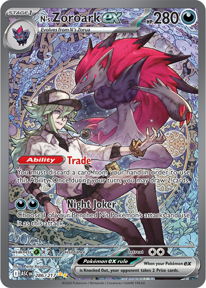 Pokémon TCG N's Zoroark ex – ASC 286 Special Illustration Rare Holofoil – EN