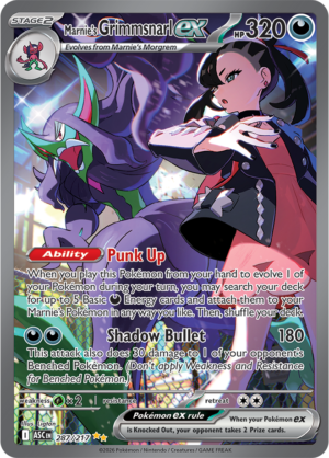 Pokémon TCG Marnie's Grimmsnarl ex – ASC 287 Special Illustration Rare Holofoil – EN