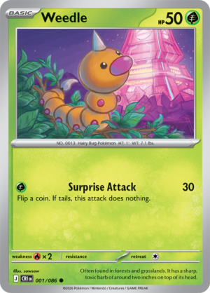 Pokémon TCG Weedle – CRI 001 Common Regular – EN